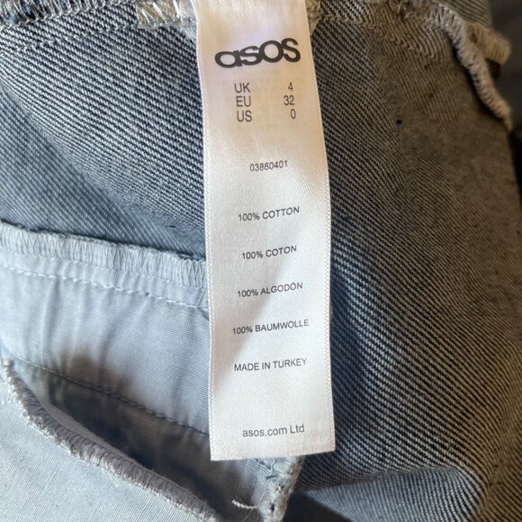 Asos Design Womens Fitted Denim Shirt Dress Size 0 Academia Western Casual - Picture 4 of 4